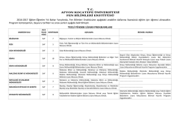 2016-2017 eğitim-öğretim bahar yarıyılı öğrenci alımları hk.