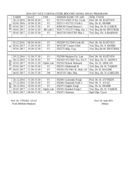 2011-2012 g&uuml;z yarıyılı fizik b&ouml;l&uuml;m&uuml;