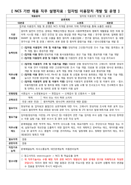 【 NCS 기반 채용 직무 설명자료 : 입자빔 이용장치 개발 및 운영 】