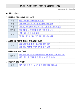 161213 환경노동 언론일일동향
