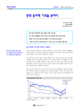 중국 원자재 가격을 논하다