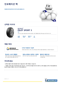 인포메이션 팩 - 미쉐린 코리아