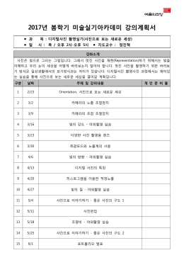 년 봄학기 미술실기아카데미 강의계획서 2017
