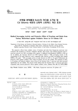 쓴메밀 분획물과 Rutin의 라디칼 소거능 및 C6 Glioma 세포의 산화적