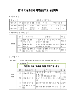 경남-2016. 다문화교육 지역중점학교 운영계획서(삼성초).hwp