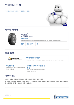 인포메이션 팩 - 미쉐린 코리아