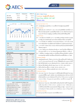 AECS Daily Focus Technical: ทฤษฎีบ่งชี้ว่าเดินหน้า Stock Picks