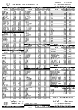 Price List - บริษัท ไท ทัน สตี ล จำกัด