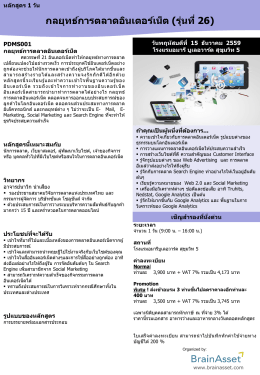 PDMS001 กลยุทธ์การตลาดอินเตอร์เน็ต