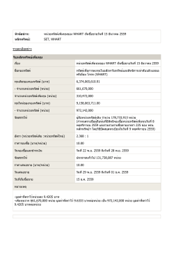 หัวข้อข่าว: หน่วยทรัสต์เพิ่มทุนของ WHART เริ่มซื