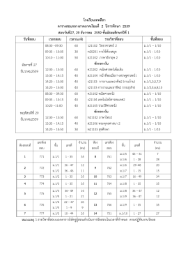 ตารางสอบกลางภาคเรียนที่ 2/2559