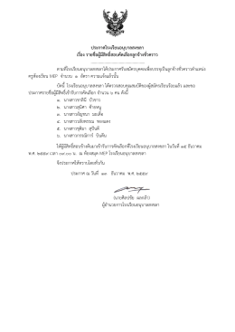 ประกาศโรงเรียนอนุบาลสงขลา เรื่อง รายชื่อผู้มีสิทธิ์สอบคัดเลือกลูกจ้างชั่วคราว