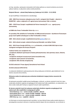 a) imię, nazwisko, zajmowane stanowisko lub funkcje