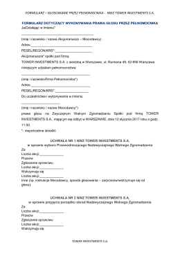 formularz – głosowanie przez pełnomocnika - nwz