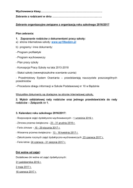 Zebranie z rodzicami 12.09.2016