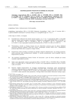 2016/ 2260 - z dnia 15 grudnia 2016 r. - zmieniające