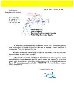Posel na Sejm Rzeczypospolitej Polskiej Biuro Poselskie: ul