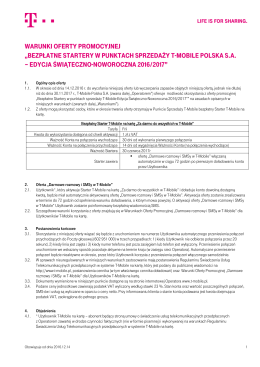 Warunki Oferty Promocyjnej „Bezpłatne Startery w - T