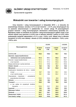 Wskaźniki cen towarów i usług konsumpcyjnych