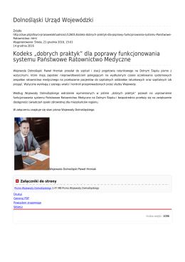 Dolnośląski Urząd Wojewódzki Kodeks „dobrych praktyk” dla