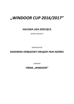windoor cup 2016/2017 - Radomski Okręgowy Związek Piłki Nożnej