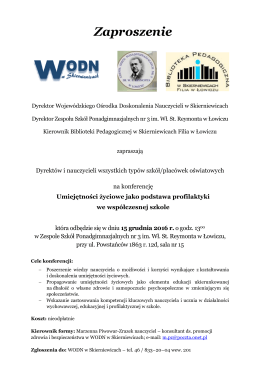 Więcej szczegółowych informacji w załączniku
