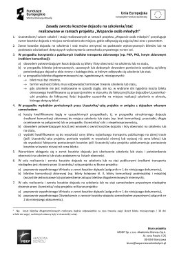 Zasady zwrotu kosztów dojazdu