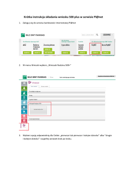 Krótka instrukcja składania wniosku 500 plus w serwisie Pl@net