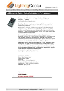 TC Electronic Grand Magus Distortion - efekt