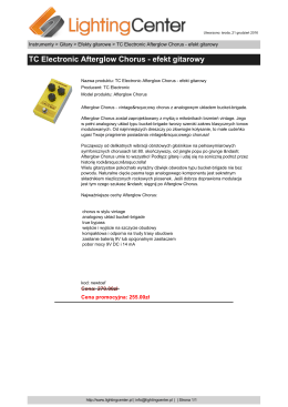 TC Electronic Afterglow Chorus - efekt gitarowy