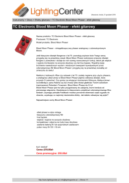 TC Electronic Blood Moon Phaser - efekt gitarowy