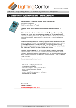 TC Electronic Skysurfer Reverb - efekt gitarowy