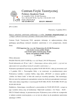 Więcej - Centrum Fizyki Teoretycznej PAN