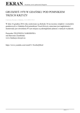 grudzień 1970 w gdańsku pod pomnikiem trzech krzyży