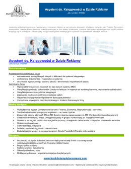 Franklin Templeton Investments Asystent ds. Księgowości w Dziale