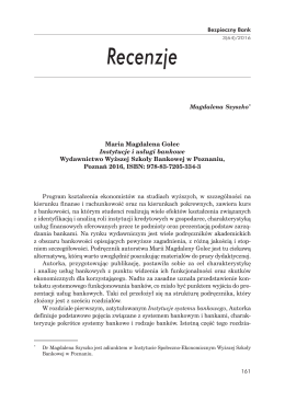 Wydawnictwo Wyższej Szkoły Bankowej w Poznaniu, Poznań 2016