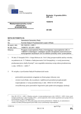 15305/16 aga/LO/gt 1 DG G 3 B 1. W dniu 23 listopada 2016 r
