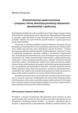 (Proto)instytucje społecznościowe - Nowy instytucjonalizm – teorie i
