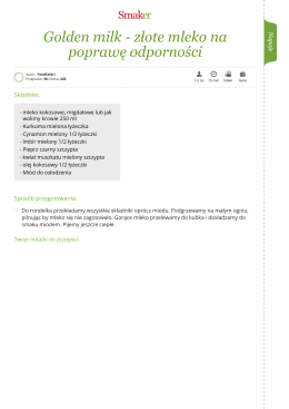 Golden milk - złote mleko na poprawę odporności