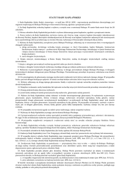 STATUT RADY KAPŁAŃSKIEJ