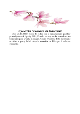 Wycieczka zawodowa do kwiaciarni