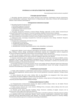 INSTRUKCJA O DUSZPASTERSTWIE TRZEŹWOŚCI