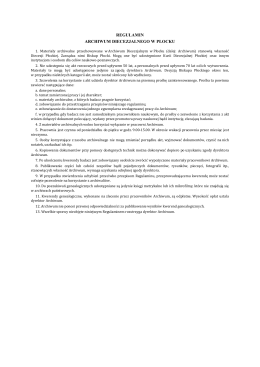 REGULAMIN ARCHIWUM DIECEZJALNEGO W PŁOCKU