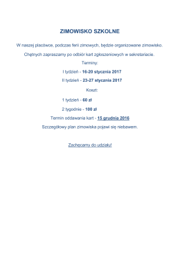 ZIMOWISKO SZKOLNE