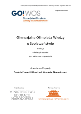 Test eliminacji szkolnych z kluczem odp.