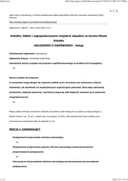 Ogłoszenie o zamówieniu