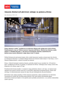 Amazon dostarczył pierwsze zakupy za pomocą drona