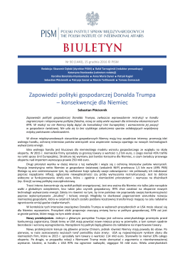 Zapowiedzi polityki gospodarczej Donalda Trumpa