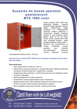 Suszarka do masek aparat&oacute;w powietrznych MTS 1860 color