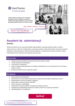 Grant Thornton Frąckowiak sp. z o.o. sp. k. Asystent ds. administracji